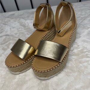 Soda Gold Espadrille Sandals